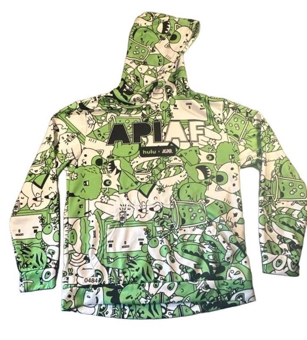 APIAF Hulu x Jasper Hoodie Green White All Over Print